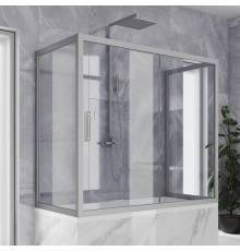 Шторка на ванну Kubele DE019 P2U-CLN-MT 150х80 см, профиль матовый хром