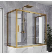 Шторка на ванну Kubele DE019 P2U-CLN-BR 150х80 см, профиль бронза
