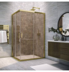 Душевой уголок Vegas Glass ZA-F Tur Novo h1900 100*90 09 05 профиль золото, стекло бронза