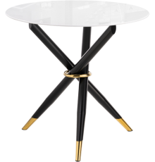 Обеденный стол Woodville Rock 100x100 см, white, black