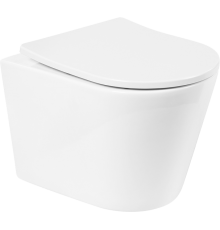Унитаз подвесной BelBagno Flay-r BB053CHR безободковый, крышка BB2031SC с микролифтом