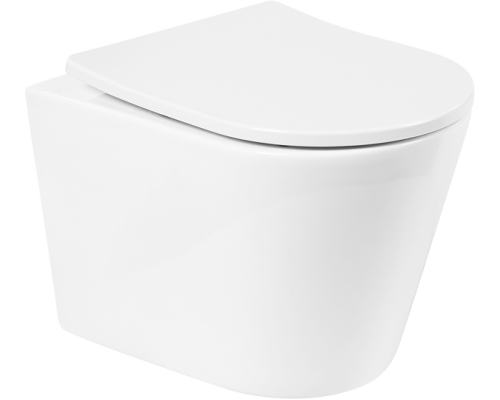 Унитаз подвесной BelBagno Flay-r BB053CHR безободковый, крышка BB2031SC с микролифтом