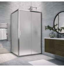 Душевой уголок Vegas Glass ZP+ZPV Tur Novo h1900 100*70 08 10 профиль глянцевый хром, стекло сатин