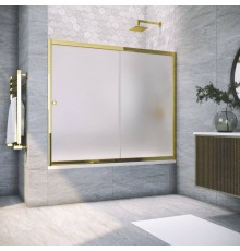 Шторка на ванну Vegas Glass ZV Tur Novo 150 09 10 профиль золото, стекло сатин