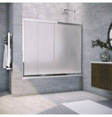 Шторка на ванну Vegas Glass Z2V Tur Novo 160 08 10 профиль глянцевый хром, стекло сатин