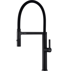 Смеситель для кухни Paulmark Leader Le214101-401, с гибким изливом, антрацит