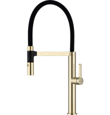 Смеситель для кухни Paulmark Leader Le214101-G, с гибким изливом, золото