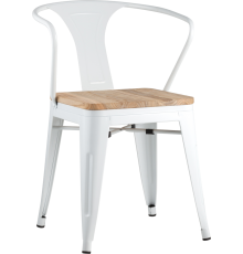 Стул Stool Group Tolix Arm Wood белый глянцевый, светлое дерево