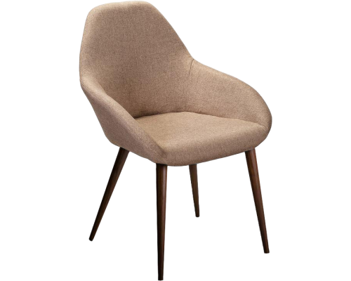 Стул R-Home Kent рогожка браун, ножки темный орех