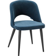 Стул R-Home Lars микровелюр diag blue, ножки черные