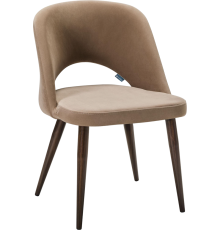 Стул R-Home Lars микровелюр diag beige, ножки темный орех