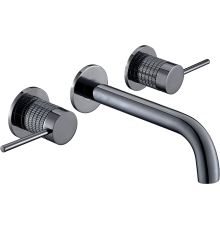 Смеситель для раковины Vincea Groove VBFW-4G1GM С ВНУТРЕННЕЙ ЧАСТЬЮ, вороненая сталь