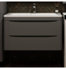 Тумба с раковиной Style Line Бергамо Мини 90 Люкс Plus подвесная, антискрейтч серая