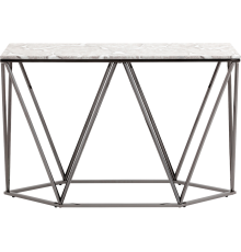 Консоль Stool Group Авалон 122x41 см, серый мрамор, сталь темный хром