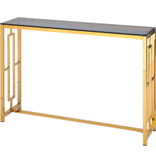 Консоль Stool Group Бруклин 115x30 см, стекло smoke, сталь золото