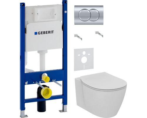 Комплект Унитаз подвесной Ideal Standard Connect AquaBlade E047901 + Крышка E772301 + Инсталляция Geberit Duofix Delta 458.149.21.1 с кнопкой смыва, хром + Шумоизоляция 156.050.00.1 Комплект Унитаз подвесной Ideal Standard Connect AquaBlade E047901 + Крышка E772301 + Инсталляция Geberit Duofix Delta 458.149.21.1 с кнопкой смыва, хром + Шумоизоляция 156.050.00.1
