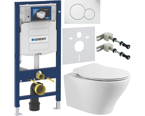 Комплект Унитаз подвесной BelBagno Acqua BB340CHR + Крышка Prospero BB2020SC с микролифтом, петли хром + Инсталляция Geberit Duofix UP 320 111.300.00.5 + Кнопка Sigma 01 115.770.11.5 белая + Крепления 111.815.00.1 к стене + Шумоизоляция 156.050.00.1