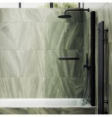 Шторка на ванну Maybahglass MGV-776-6 60x140, профиль черный, стекло прозрачное
