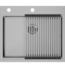 Мойка кухонная Paulmark Kroner-Pro + Pro PM705951-BS+R405-BS брашированная сталь