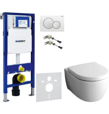 Комплект Унитаз подвесной Geberit iCon 204060000 + Крышка 574130000 + Крепления Duofix 111.815.00.1 к стене + Шумоизоляция 156.050.00.1 + Инсталляция UP 320 111.300.00.5 + Кнопка Sigma 01 115.770.11.5 белая