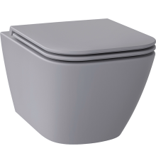 Унитаз подвесной Wellsee Pure BY Wellsee 182605001 безободковый, с микролифтом, матовый серый