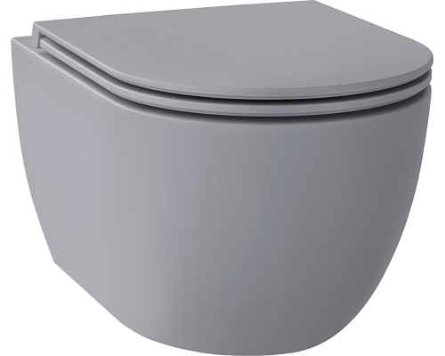 Унитаз подвесной Wellsee Chalice Perfection 182610001 безободковый, с микролифтом, матовый серый