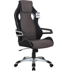Игровое кресло BRABIX Techno GM-002 черное, серое, вставки белые, опора серая