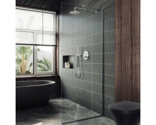 Душевая перегородка Maybahglass MGD-701-5у 69 см, профиль хром матовый, стекло прозрачное