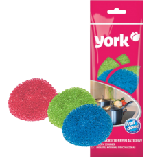 Губка для посуды York 001010 пластиковая, 3 шт