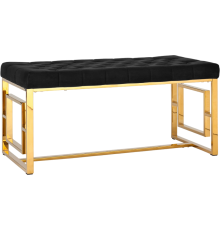 Банкетка Stool Group Бруклин 99х46 см, велюр черный, опора сталь золото