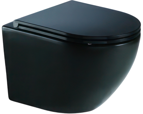 Унитаз подвесной Weltwasser WW Merzbach 041 XL MT-BL безободковый, с микролифтом, матовый черный