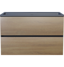 Тумба под раковину Uperwood Barsa 80 подвесная, черная, дуб сонома