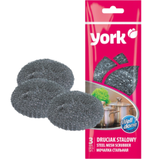 Губка для посуды York 003010 стальная, 3 шт
