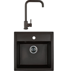 Комплект Мойка кухонная Wisent MW510-27 кофе + Смеситель W4998-4-27 кофе