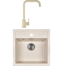 Комплект Мойка кухонная Wisent MW510-30 крем + Смеситель W4998-4-30 крем