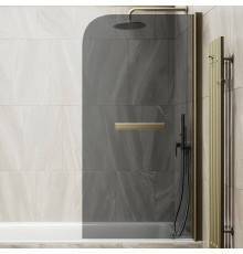 Шторка на ванну Maybahglass MGV-791-2 80x140, профиль бронза, стекло графит