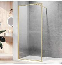 Душевая перегородка Veconi Korato KR81G-90-01-C8 90 см, профиль брашированное золото, стекло прозрачное