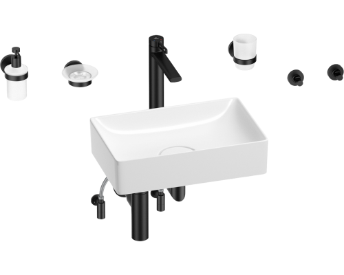 Комплект Wellsee Pure BY Wellsee 201006337 белый глянцевый, черный матовый, 9 в 1
