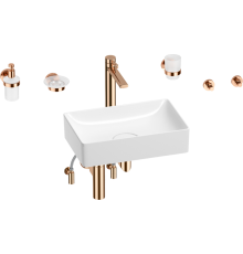 Комплект Wellsee Pure BY Wellsee 201006339 белый глянцевый, розовое золото, 9 в 1