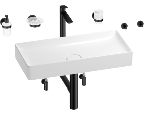 Комплект Wellsee Pure BY Wellsee 201006492 белый глянцевый, черный матовый, 9 в 1