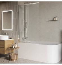 Шторка на ванну BelBagno Luce VF-11-80/145-C-Cr профиль хром, стекло прозрачное
