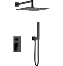 Душевой комплект Boheme Qubic 474-3-B С ВНУТРЕННЕЙ ЧАСТЬЮ, matt black