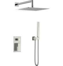 Душевой комплект Boheme Qubic 474-3-NB С ВНУТРЕННЕЙ ЧАСТЬЮ, brushed nickel
