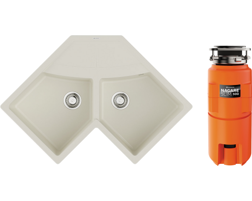 Комплект Мойка кухонная Omoikiri Sumi 83C белая + Измельчитель Nagare slim 500