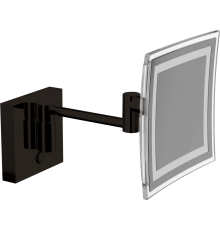 Косметическое зеркало Inda My Mirror AV258CNE с подсветкой, телескопическое, поворотное, черное матовое