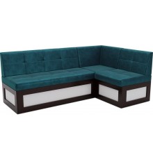 Угловой кухонный диван Mebel-Ars Нотис R 187х82х112 см бархат сине-зеленый star velvet 43 black green
