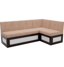 Угловой кухонный диван Mebel-Ars Нотис R 207х82х132 см велюр бежевый luna 061