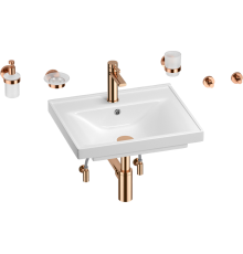 Комплект Wellsee FreeDom 201006859 глянцевый белый, розовое золото, 9 в 1