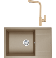 Комплект Мойка кухонная KRONA Flugel WRL780-500 1 78х50 см, sand + Смеситель Wasser H300 1 sand