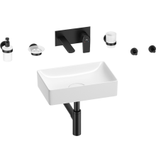 Комплект Wellsee Pure BY Wellsee 201006327 С ВНУТРЕННЕЙ ЧАСТЬЮ, глянцевый белый, матовый черный, 8 в 1